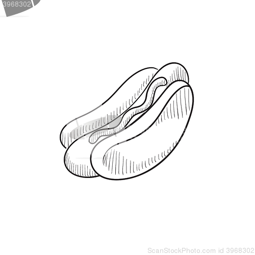 Image of Hotdog sketch icon.