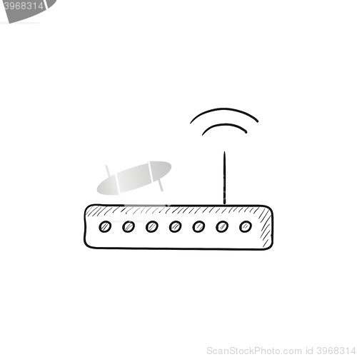 Image of Wireless router sketch icon.