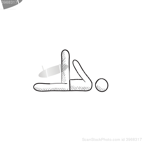 Image of Man making exercises sketch icon.