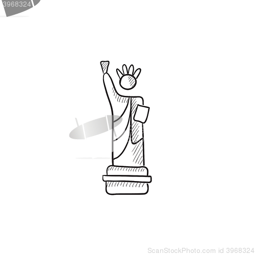 Image of Statue of Liberty sketch icon.