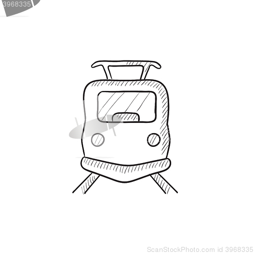 Image of Front view of train sketch icon.