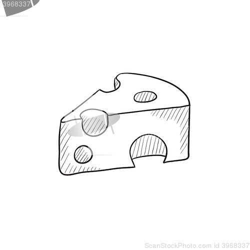 Image of Piece of cheese sketch icon.