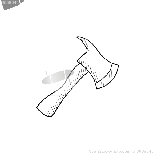 Image of Fire axe sketch icon.