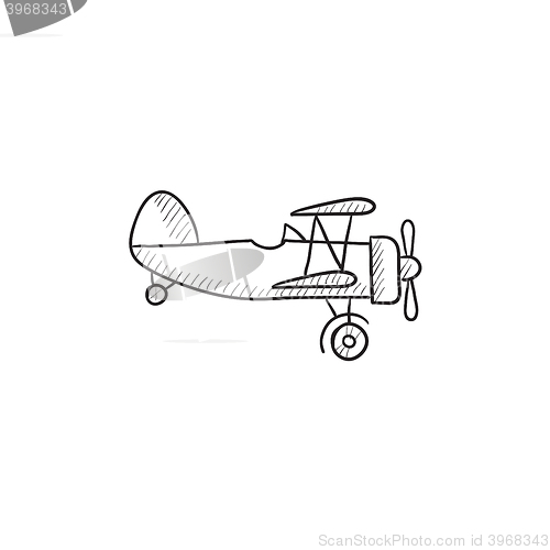 Image of Propeller plane sketch icon.