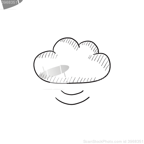 Image of Cloud computing sketch icon.