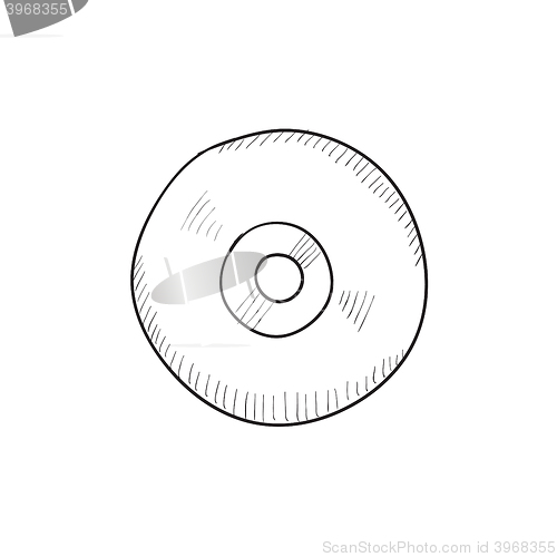 Image of Reel tape deck player recorder sketch icon.