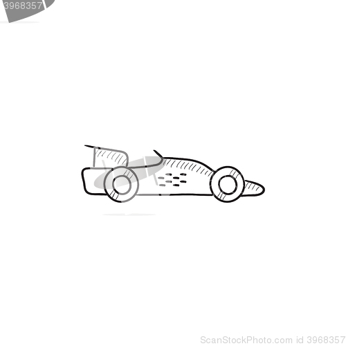 Image of Race car sketch icon.