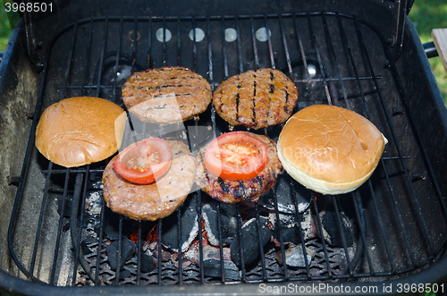 Image of Hamburgers on the grill