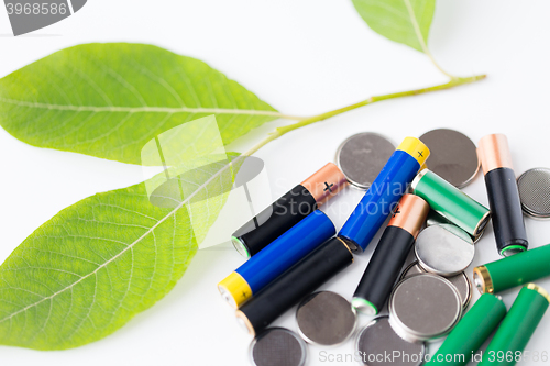 Image of close up of green alkaline batteries