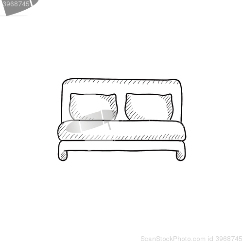 Image of Double bed sketch icon.
