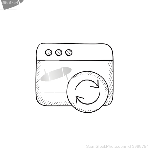 Image of Browser window with refresh sign sketch icon.