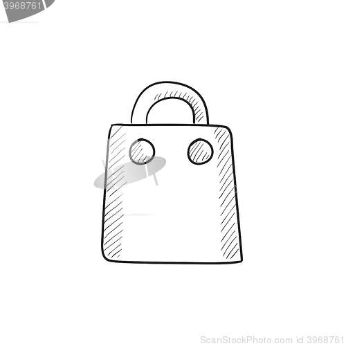 Image of Shopping bag sketch icon.