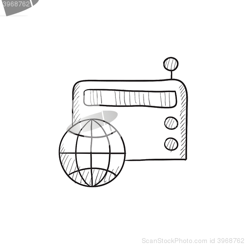 Image of Retro radio sketch icon.