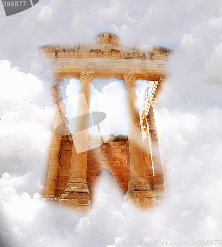 Image of monument in the clouds