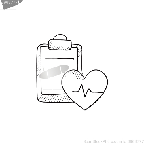 Image of Heartbeat record sketch icon.