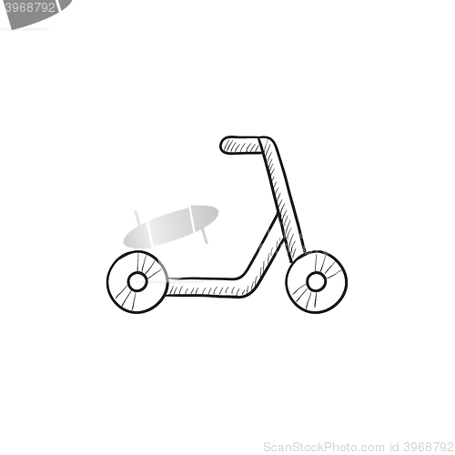 Image of Kick scooter sketch icon.