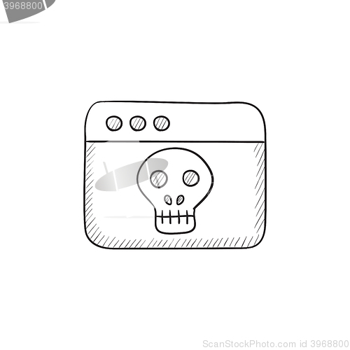 Image of Browser window with skull sketch icon.