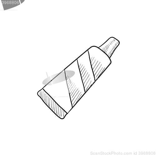 Image of Tube of toothpaste sketch icon.