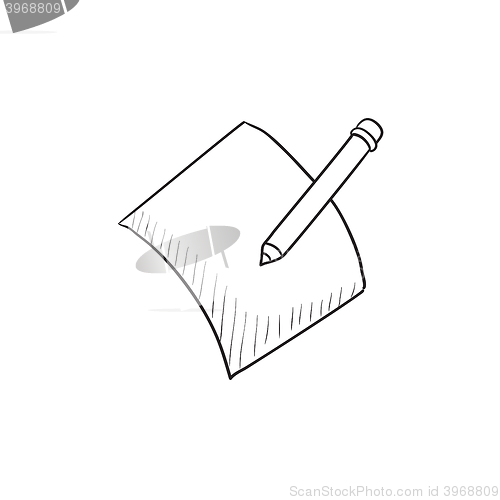 Image of Pencil and document sketch icon.