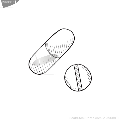 Image of Pills sketch icon.