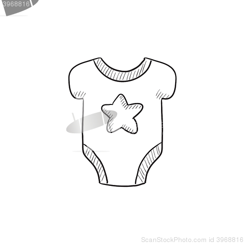 Image of Baby short-sleeve bodysuit sketch icon.