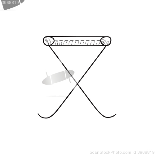 Image of Folding chair sketch icon.