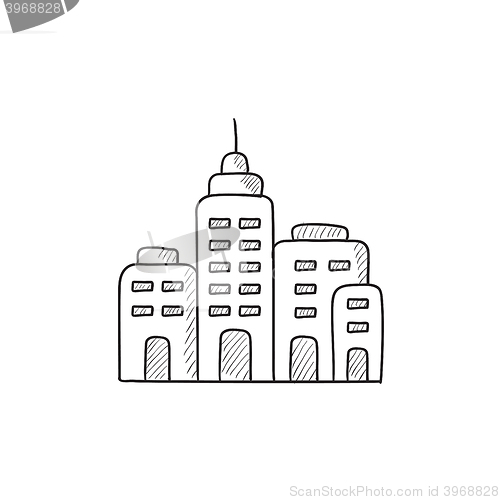 Image of Residential buildings sketch icon.