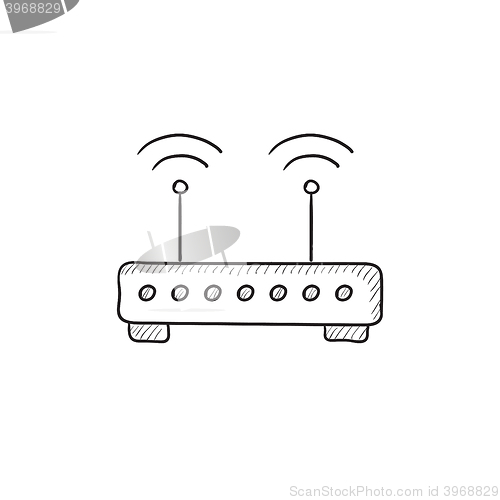 Image of Wireless router sketch icon.