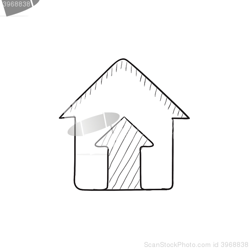 Image of Growth of real estate market sketch icon.