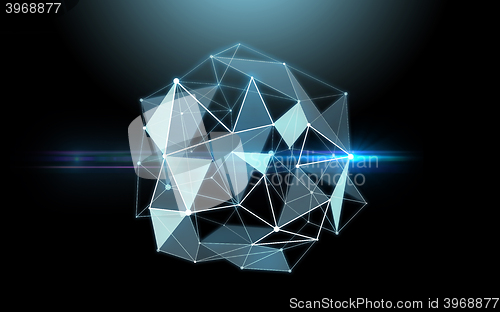 Image of low poly virtual shape over black background