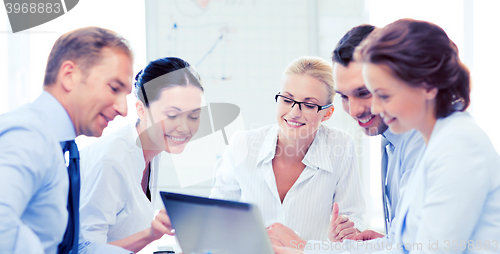 Image of business team having meeting in office