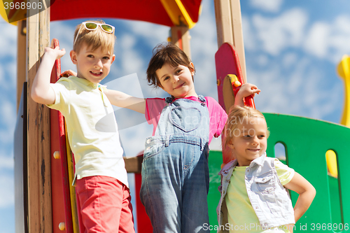 Image of group of happy kids on children playground