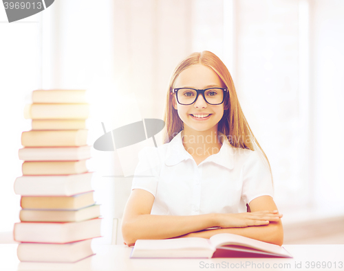 Image of student girl studying at school