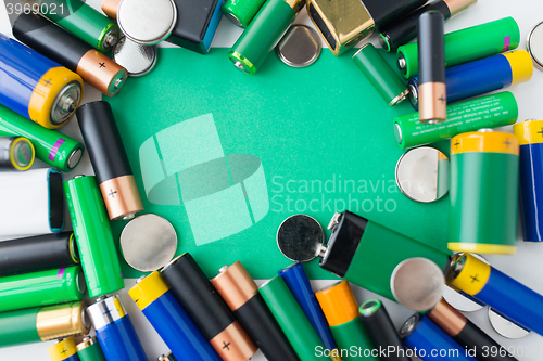 Image of close up of green alkaline batteries