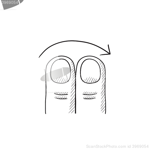 Image of Touch screen gesture sketch icon.