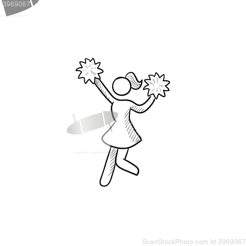 Image of Cheerleader sketch icon.