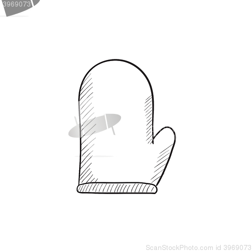 Image of Kitchen glove sketch icon.