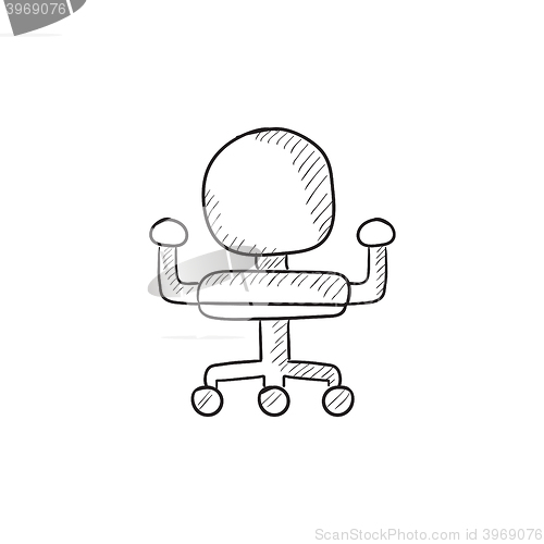 Image of Office chair sketch icon.