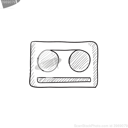 Image of Cassette tape sketch icon.