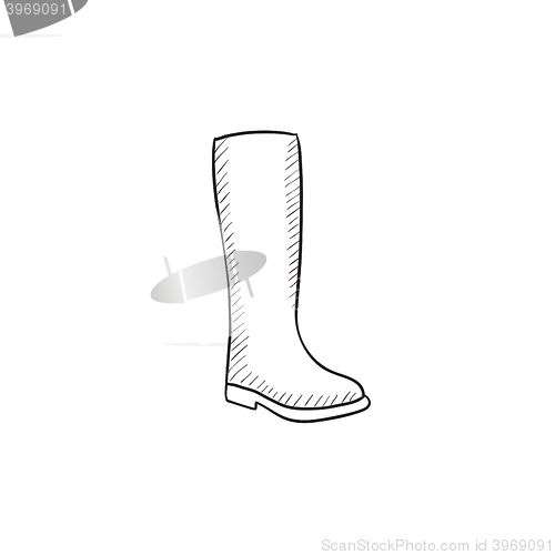 Image of High boot sketch icon. 