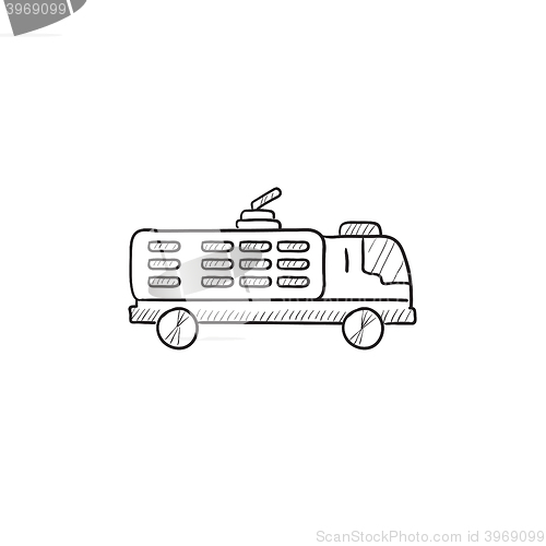 Image of Fire truck sketch icon.