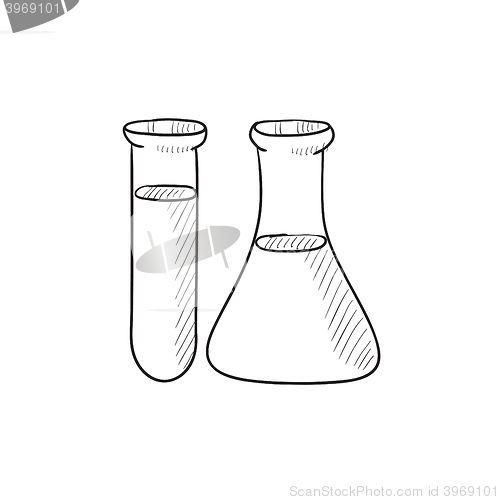 Image of Test tubes sketch icon.