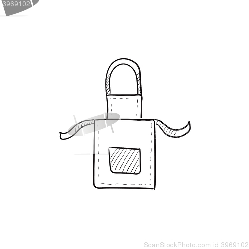 Image of Kitchen apron sketch icon.