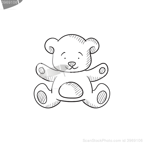 Image of Teddy bear sketch icon.