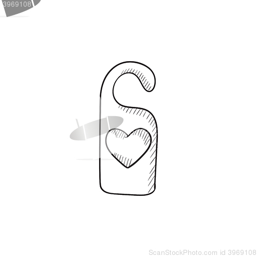 Image of Door tag with heart sketch icon.