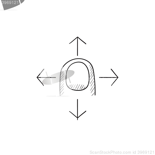 Image of Touch screen gesture sketch icon.