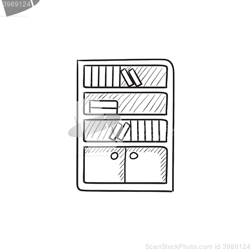 Image of Bookcase sketch icon.