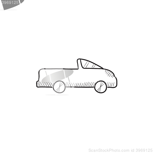 Image of Pick up truck sketch icon.
