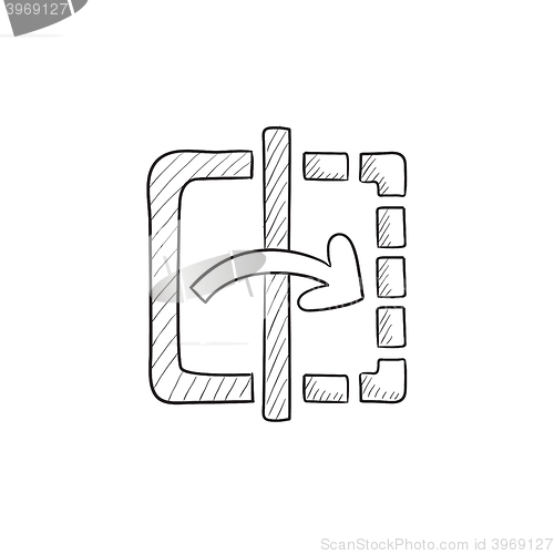 Image of Mirror reflection sketch icon.