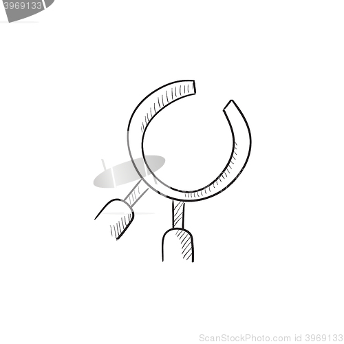 Image of Dental pliers sketch icon.